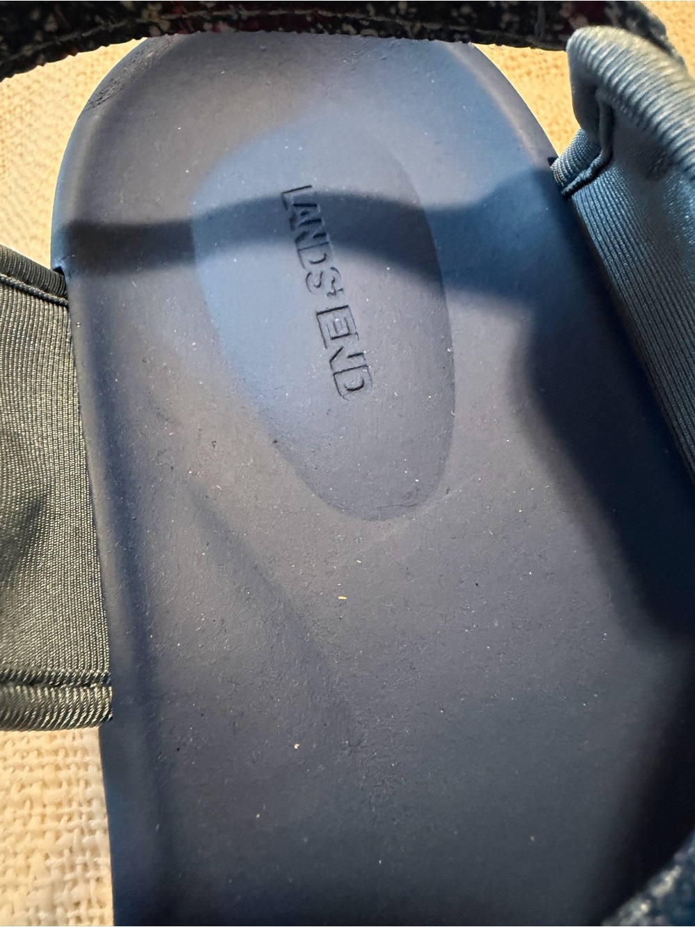 Lands' End Navy Blue Floral Strap Women's Sandals